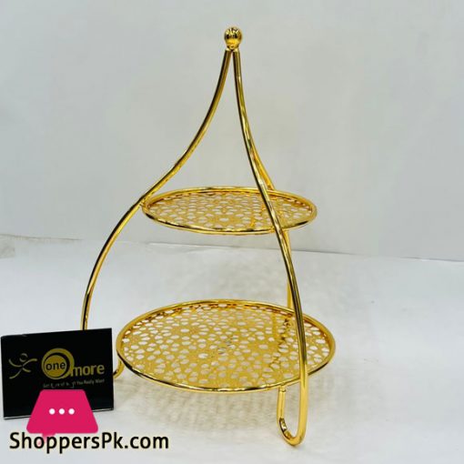 Serving Stand Two Layer Gold Theme - 1580-S