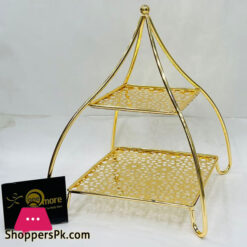 Serving Stand Two Layer Gold Theme - 1581- M
