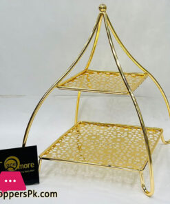 Serving Stand Two Layer Gold Theme - 1581- M