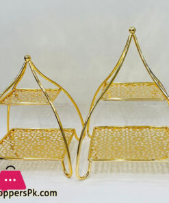 Serving Stand Two Layer Gold Theme – 1581-L
