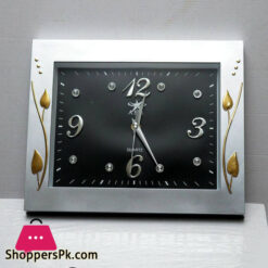 Silver & Black Color Square Wall Clock