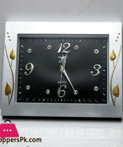 Silver & Black Color Square Wall Clock