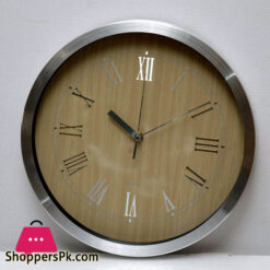 Silver Round Analog Wall Clock