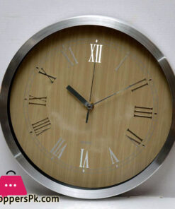 Silver Round Analog Wall Clock