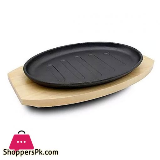 Sizzler Plate with Wooden Base 23CM