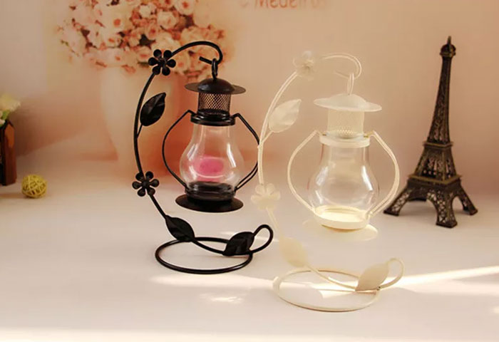 Small Lantern Lamp Wedding Festival Gifts Wrought Iron Furnishing Articles Candle Lantern Jelly Candle Lights Sconce