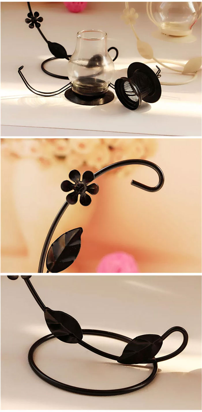 Small Lantern Lamp Wedding Festival Gifts Wrought Iron Furnishing Articles Candle Lantern Jelly Candle Lights Sconce