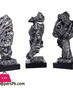 Smart Creative Statues Silencer Figurines Home Decorations For Living Room Resin Statues Thinkers Sculpture Home Decor ( 3 Pcs Set) - Image 2