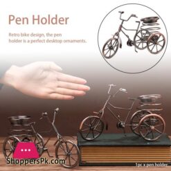 Storage Home Decor Tricycle Shape Pen Holder Iron Desk Organizer Office Ornament Non Slip Study Room Pencil Container Simplefigurines Miniatures