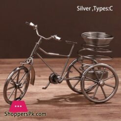 Storage Home Decor Tricycle Shape Pen Holder Iron Desk Organizer Office Ornament Non Slip Study Room Pencil Container Simplefigurines Miniatures
