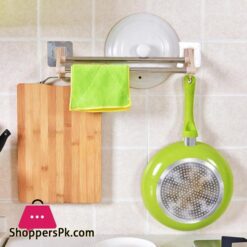 Towel Racks Double Sticks Holders Stainless Steel Wall Mounted Towel Rail Rack Bathroom Kitchen Punch Free Storage Shelftowel Racks