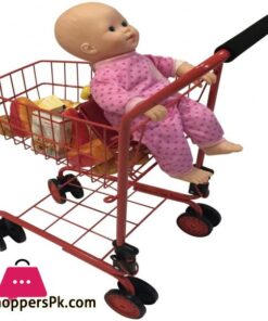 Toy Shopping Cart For Kids And Toddler Includes Food Folds For Easy Storage High Quality Metal Frame