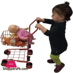 Toy Shopping Cart For Kids And Toddler Includes Food Folds For Easy Storage High Quality Metal Frame