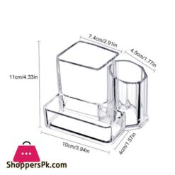 Transparent Makeup Brush Storage Box Organizer Acrylic Cosmetics Manager Jewelry Storage Box Office Supplies Business Cardstorage Boxes Bins
