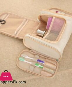 Travel Portable Cosmetic Bag 6 Color Hang Hook Folding Wash Make Up Organizer Neceser Makeup Pouch For Women Beauty Toilet Bag