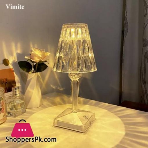 Vimite Touch Led Table Light Lamp with Remote Control USB Rechargeable 3 Colors Dimming Crystal Diamond Desk Lamp Lampshade Night Light for Bedroom Room Bedside Home Decoration Birthday Gifts