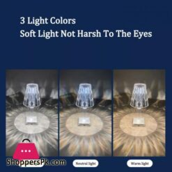 Vimite Touch Led Table Light Lamp With Remote Control Usb Rechargeable 3 Colors Dimming Crystal Diamond Desk Lamp Lampshade Night Light For Bedroom Room Bedside Home Decoration Birthday Gifts