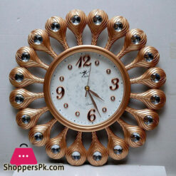 Vintage Retro Gold Flower Design Decorative Wall Clock
