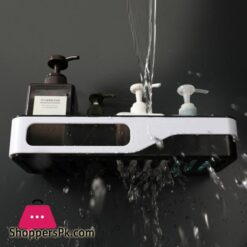 Wall Mounted Bathroom Organizer Shelf Cosmetic Shampoo Storage Rack Kitchen Plastic Holder Household Items Bathroom Accessoriesstorage Holders Racks