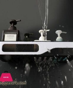 Wall Mounted Bathroom Organizer Shelf Cosmetic Shampoo Storage Rack Kitchen Plastic Holder Household Items Bathroom Accessoriesstorage Holders Racks