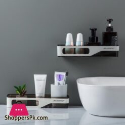 Wall Mounted Bathroom Organizer Shelf Cosmetic Shampoo Storage Rack Kitchen Plastic Holder Household Items Bathroom Accessoriesstorage Holders Racks