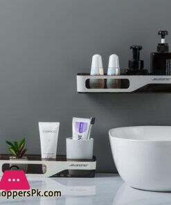 Wall Mounted Bathroom Organizer Shelf Cosmetic Shampoo Storage Rack Kitchen Plastic Holder Household Items Bathroom Accessoriesstorage Holders Racks