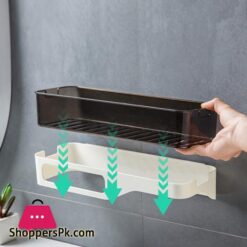 Wall Mounted Bathroom Organizer Shelf Cosmetic Shampoo Storage Rack Kitchen Plastic Holder Household Items Bathroom Accessoriesstorage Holders Racks