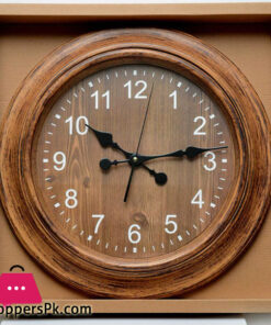 Wooden Style Round Analog Wall Clock