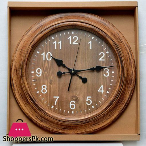 Wooden Style Round Analog Wall Clock