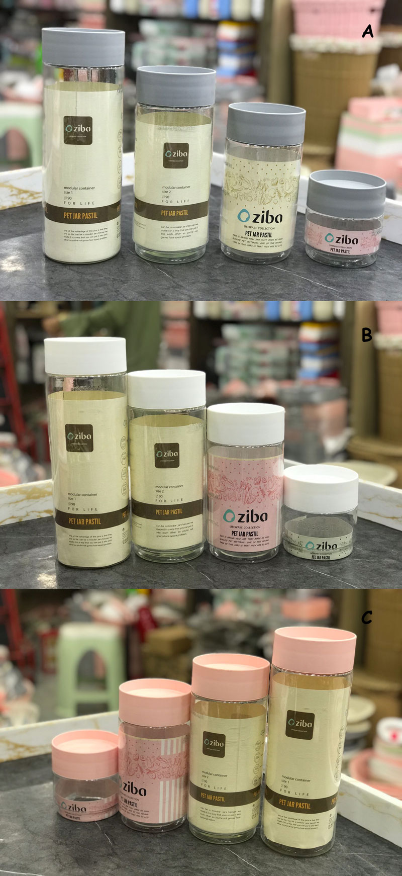 Ziba Sazan Plastic Pastel Jar 1500-Ml