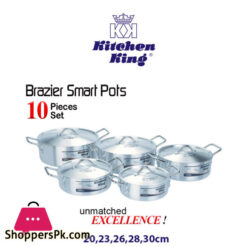 Kitchen King Brazier Smart Pot Set 10-Pcs - KK520526