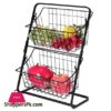 Iron Fruit Storage Shelf Vegetable Fruit Large Capacity Storage Rack Double Layer Storage Basket For Kitchen Seasoning Organizerstorage Holders Racks