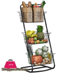 3 Tier Market Basket Stand Fruit Baskets with Removable Baskets 3 Tier Basket