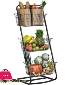 3 Tier Market Basket Stand Fruit Baskets with Removable Baskets 3 Tier Basket