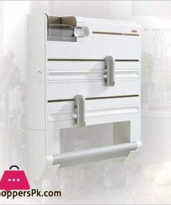 6 In 1 Kitchen Roll Holder Wall Mounted Roll Holder For Film Foil And Paper Kitchen Roll Dispenser And Cutter 9 Leifheit Drouleur Mural Parat Plus Comfortline Drouleur Mural Cuisine Avec 6 Rangements Support De Rangement Avec Lames Tranchantes Dvidoir En Abs