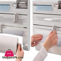 Leifheit Drouleur Mural Parat Plus Comfortline Drouleur Mural Cuisine Avec 6 Rangements Support De Rangement Avec Lames Tranchantes Dvidoir En Abs