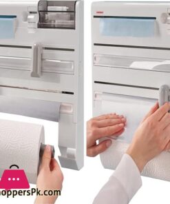 6 In 1 Kitchen Roll Holder Wall Mounted Roll Holder For Film Foil And Paper Kitchen Roll Dispenser And Cutter 10 Leifheit Drouleur Mural Parat Plus Comfortline Drouleur Mural Cuisine Avec 6 Rangements Support De Rangement Avec Lames Tranchantes Dvidoir En Abs