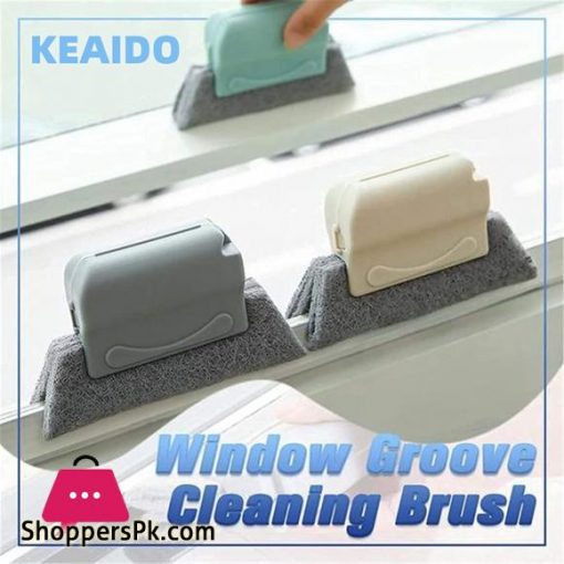 KEAIDO 3PCS Creative Door Window Groove Cleaning Brushes Magic Handheld Grip Crevice Gap Corner Multipurpose Clean Tools Slide Brush Head