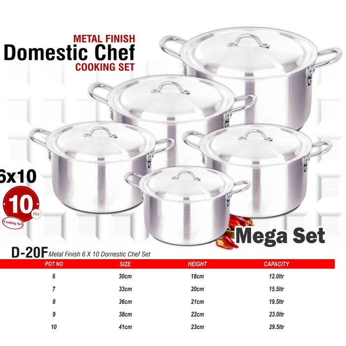 Domestic Chef 6×10 Cooking Set - D-20F