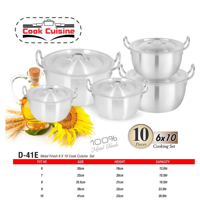 Domestic Cook Cuisine 6×10 Cooking Set 10 Pcs - D-41E 5 Domestic Cook Cuisine 6×10 Cooking Set 10 Pcs - D-41E