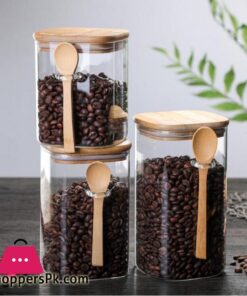 800 1200ml with Spoon Sealed Jar Storage Tank Condiment Coffee Beans Tank Kitchen Supplies Sugar Storage Bottle Tea BoxBottlesJars Boxes