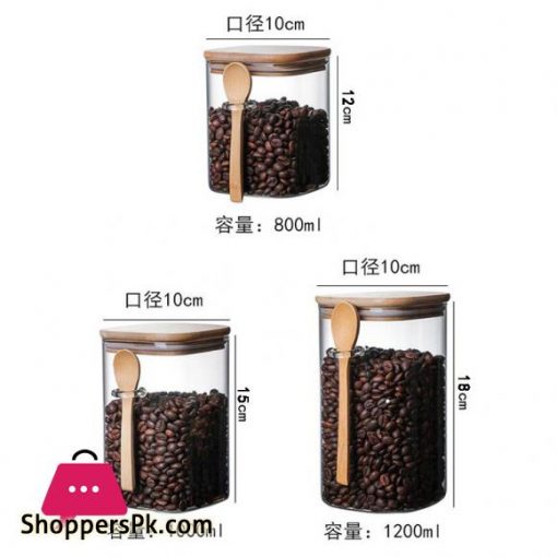 800 1200ml with Spoon Sealed Jar Storage Tank Condiment Coffee Beans Tank Kitchen Supplies Sugar Storage Bottle Tea BoxBottlesJars Boxes