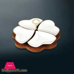 Heart Shape Serving Dishes With Wooden Base - 135