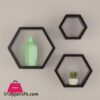 Gallery Solutions Black Hexagallery Geometric Decorative Set Of 3 Wall Mounted Floating Shelves 1225 X 425 X 1075 Inches 613 Pounds 3 Count