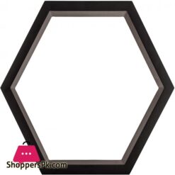 Gallery Solutions Black Hexagallery Geometric Decorative Set Of 3 Wall Mounted Floating Shelves 1225 X 425 X 1075 Inches 613 Pounds 3 Count