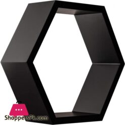 Gallery Solutions Black Hexagallery Geometric Decorative Set Of 3 Wall Mounted Floating Shelves 1225 X 425 X 1075 Inches 613 Pounds 3 Count