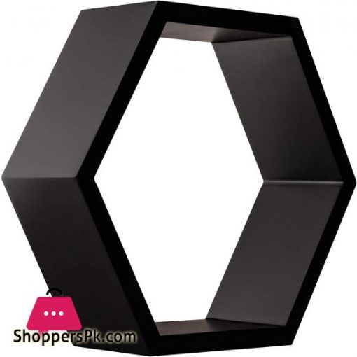 Gallery Solutions Black Hexagallery Geometric Decorative Set of 3 Wall Mounted Floating Shelves 1225 x 425 x 1075 inches 613 pounds 3 Count