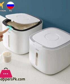 Household Kitchen Rice Storage Box Sealed Insect Proof Moisture Proof Pressed Rice Bucket Plastic Food Storage Container 10KgBottlesJars Boxes
