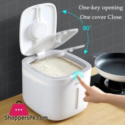 Household Kitchen Rice Storage Box Sealed Insect Proof Moisture Proof Pressed Rice Bucket Plastic Food Storage Container 10Kgbottlesjars Boxes