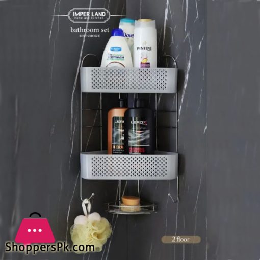 Imperland Wall Mount Corner Bathroom Rack with Soap Holder - 2 Floor